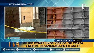 Mujer rompe ventanas de la Fiscalía y muere desangrada en el Cercado de Lima