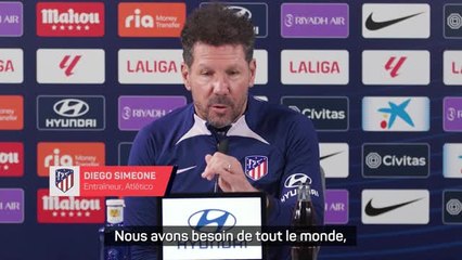 Atlético - Simeone sur l'importance de Griezmann : "Nous avons besoin de tout le monde"