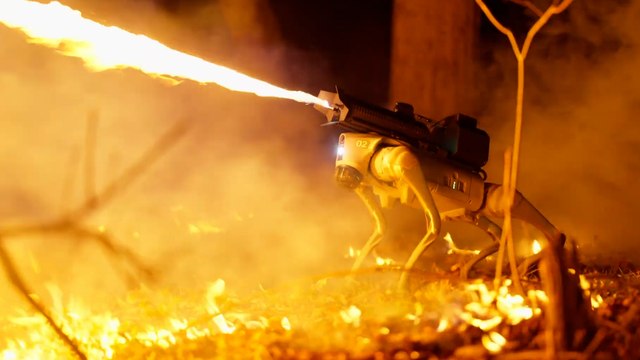L’effrayant Thermonator, le premier chien-robot cracheur de feu en vente aux États-Unis