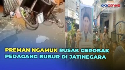 Kesal Ditagih Bayaran, Preman Ngamuk Rusak Gerobak Pedagang Bubur dengan Sajam