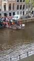 People Rescued from Sinking Boat in Amsterdam