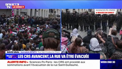 Скачать видео: Blocage à Sciences Po: les CRS ont procédé aux sommations avant l'évacuation de la rue Saint-Guillaume