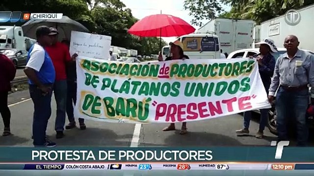 Productores de plátano cerraron vía para exigir un alto al contrabando de este producto
