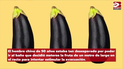Hombre usa una berenjena en el trasero para combatir el estreñimiento