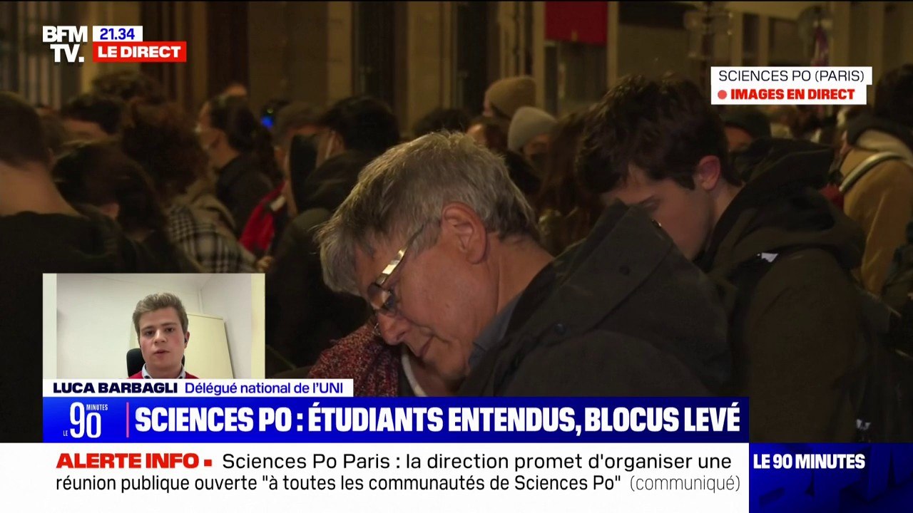 Levée du blocus de Sciences Po Paris: "C'est la soumission de la présidence envers ces militants", pour Luca Barbagli (délégué national du syndicat UNI)