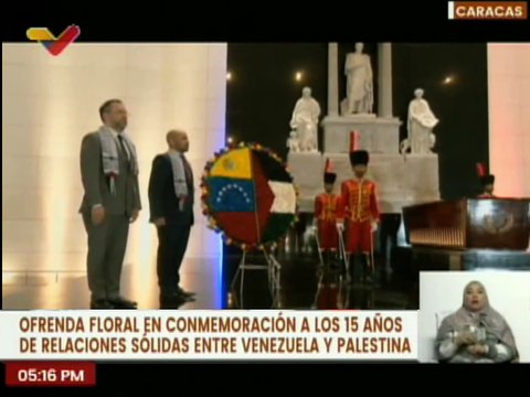 Autoridades Nacionales conmemoran 15 años de hermandad entre Venezuela y Palestina