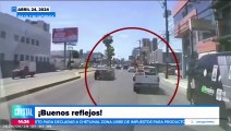 VIDEO: Conductor saca sus reflejos para evitar chocar