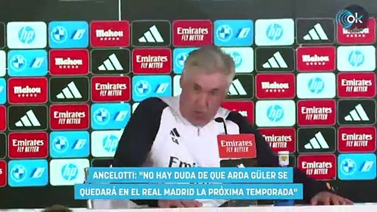 Ancelotti: "No hay duda de que Arda Güler se quedará en el Real Madrid la próxima temporada"