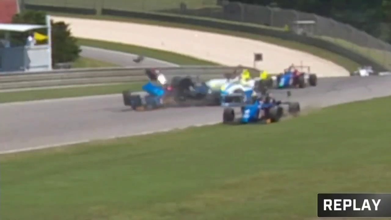 USF Pro Junior 2024 Barber Race 1 Dobson Ribeiro Massive Crash