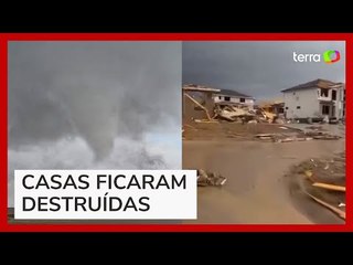Tornado gigante atinge cidade nos EUA e deixa casas destruídas