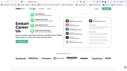 Best internship site internpluss for college students.
