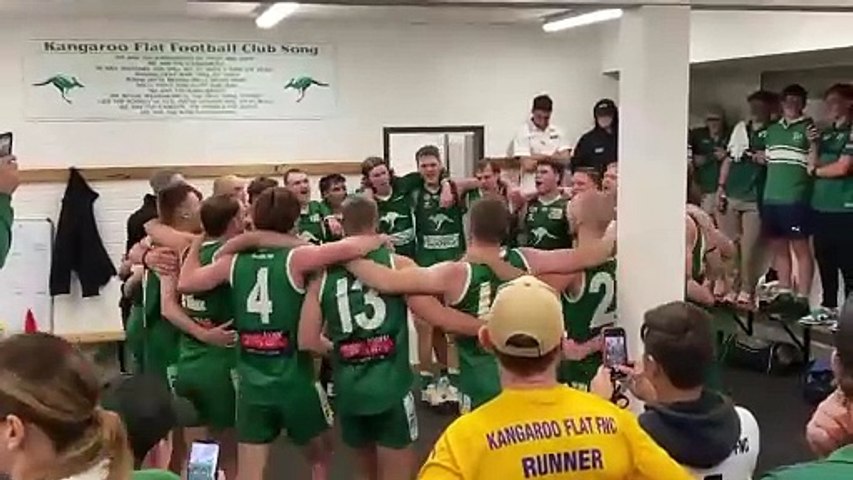 Kangaroo Flat celebrates win over South Bendigo in BFNL. Video by Luke West