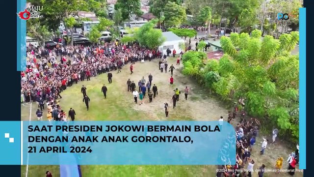 Momen Presiden Jokowi Bermain Bola dengan Anak-Anak Gorontalo