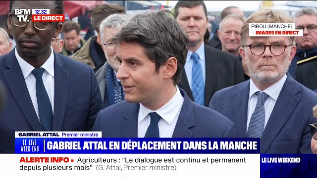 On travaille à des mesures concrètes pour nos agriculteurs , rappelle Gabriel Attal, en visite à Pirou