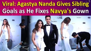 Agastya Nanda turns Caring brother for Navya Nanda at GQ Awards