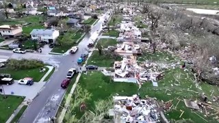Drone captures devastating tornado aftermath in Nebraska as hundreds of homes flattened