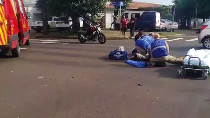 Motociclista fica ferido após se envolver em acidente com HB20 no Centro