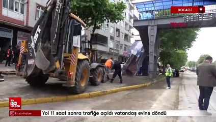Kocaelin'de benzin yüklü tanker kaza yaptı