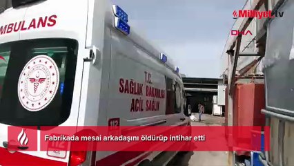 Fabrikada mesai arkadaşını öldürüp intihar etti