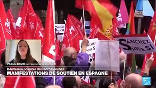 Espagne : plus de 12 000 personnes se sont rassemblées en soutien à Pedro Sánchez