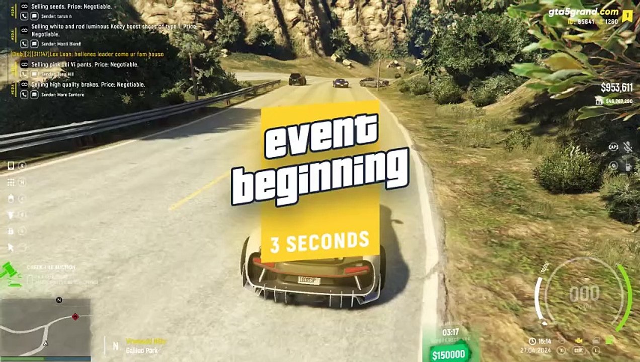 GTA V - Grand RP EN1 - Bugatti Chiron - Corrida de Rua de 27 04 2024 - 1515 - Sargento Rodrigues