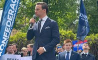 Krzysztof Bosak i Anna Bryłka przyjechali do Leszna. Marsz Konfederacji do Parlamentu Europejskiego 2024