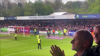 Crawley Town fans celebrate League Two play-off qualification