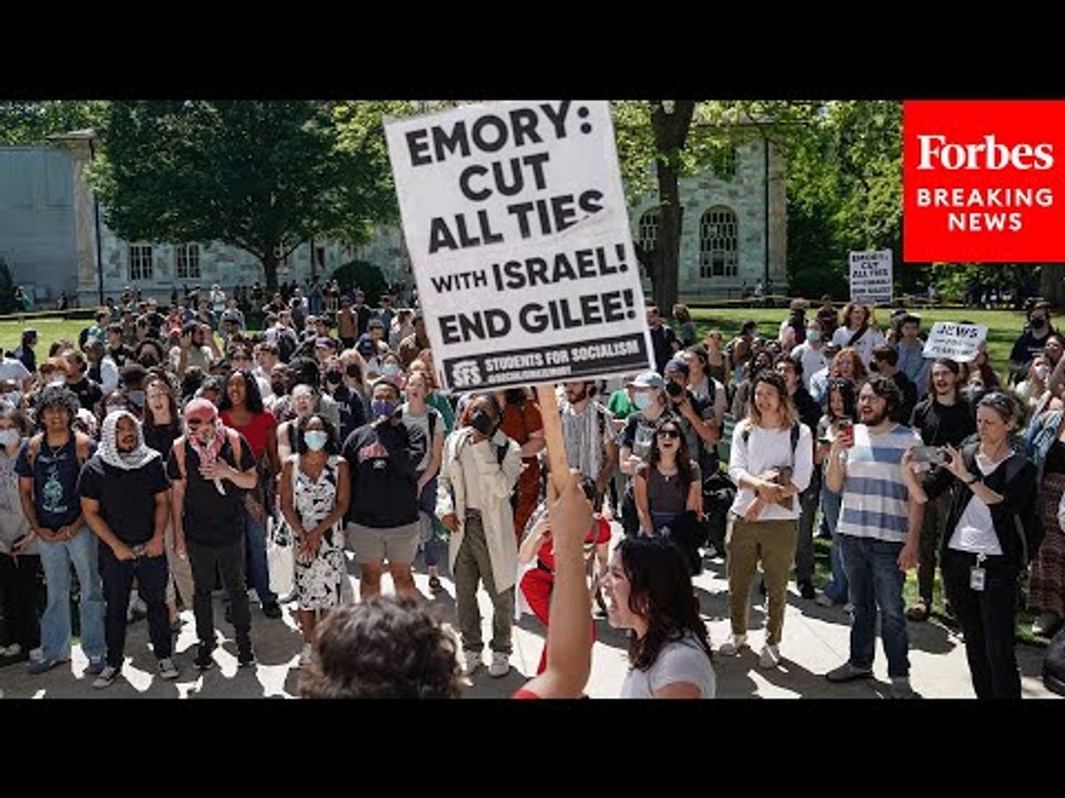 Pro-Palestinian Protestors Chant 'Stop Bombing Gaza Now' At Emory University