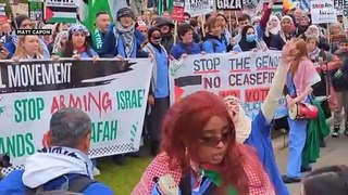 العاصمة البريطانية لندن تشهد مظاهرات داعمة لقطاع غزة