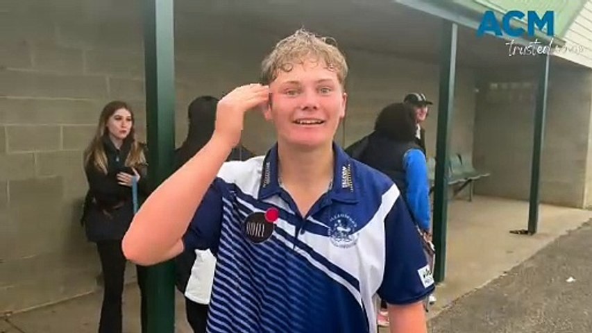 Allansford's Harry van Rooy speaks after a win against Merrivale in his senior Warrnambool and District league debut.
