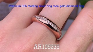 5A CZ rose gold wedding rings for women 925 sterling silver gold plated rings rose gold wedding band PRODUCTS