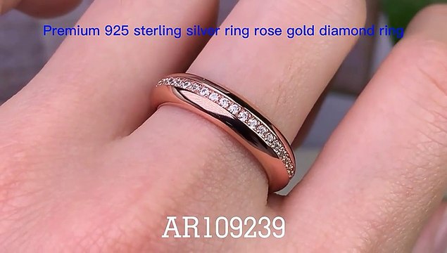 5A CZ rose gold wedding rings for women 925 sterling silver gold plated rings rose gold wedding band PRODUCTS