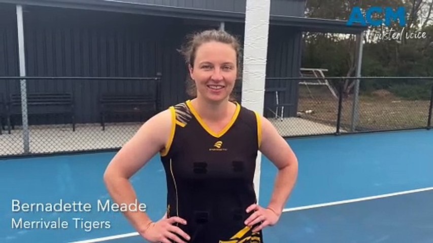 Merrivale's Bernadette Meade speaks following her side's round four Warrnambool and District league A grade win against Allansford.