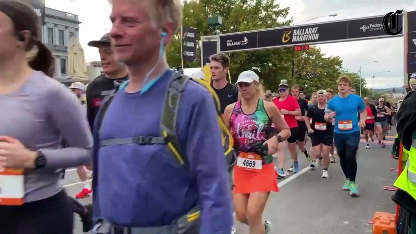 Watch the start of the inaugural Ballarat Marathon in 2024. Video by Michelle Smith