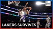 Lakers avoid 1st-round elimination with a 119-108 win over champion Denver