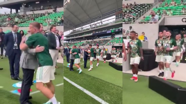 Salen otras imágenes de Florentino en Texas viendo un partido de MLS: miren como reaccionan uno por uno los jugadores