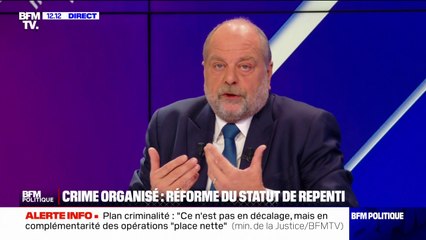 "Il nous manque des témoins": Éric Dupond-Moretti défend la réforme du statut de repenti, inspiré du modèle italien