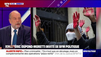 Sciences Po: "C'est Mélenchon qui met le feu à l'université" déclare Éric Dupond-Moretti, ministre de la Justice