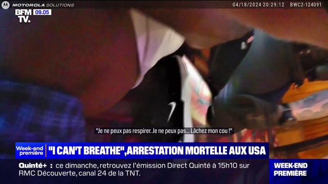 I can't breathe : arrestation mortelle aux États-Unis, les images filmées par la caméra piétonne d'un policier