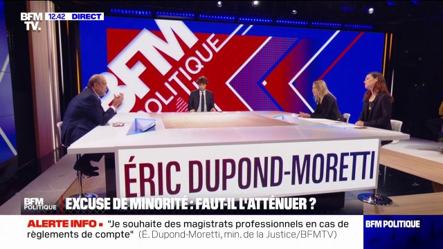 Atténuation de l'excuse de minorité: Ça a provoqué un débat et c'est bien normal , réagit Éric Dupond-Moretti, qui se dit solidaire avec le gouvernement