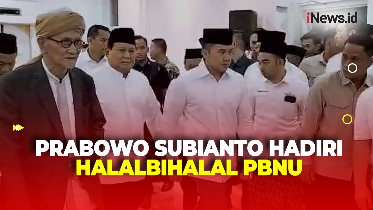 Potret Prabowo Subianto Hadiri Halalbihalal PBNU Ditemani Gibran Rakabuming