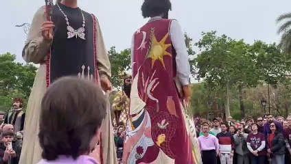 Ball de lluiment a la Trobada Nacional de Gegants a Barcelona