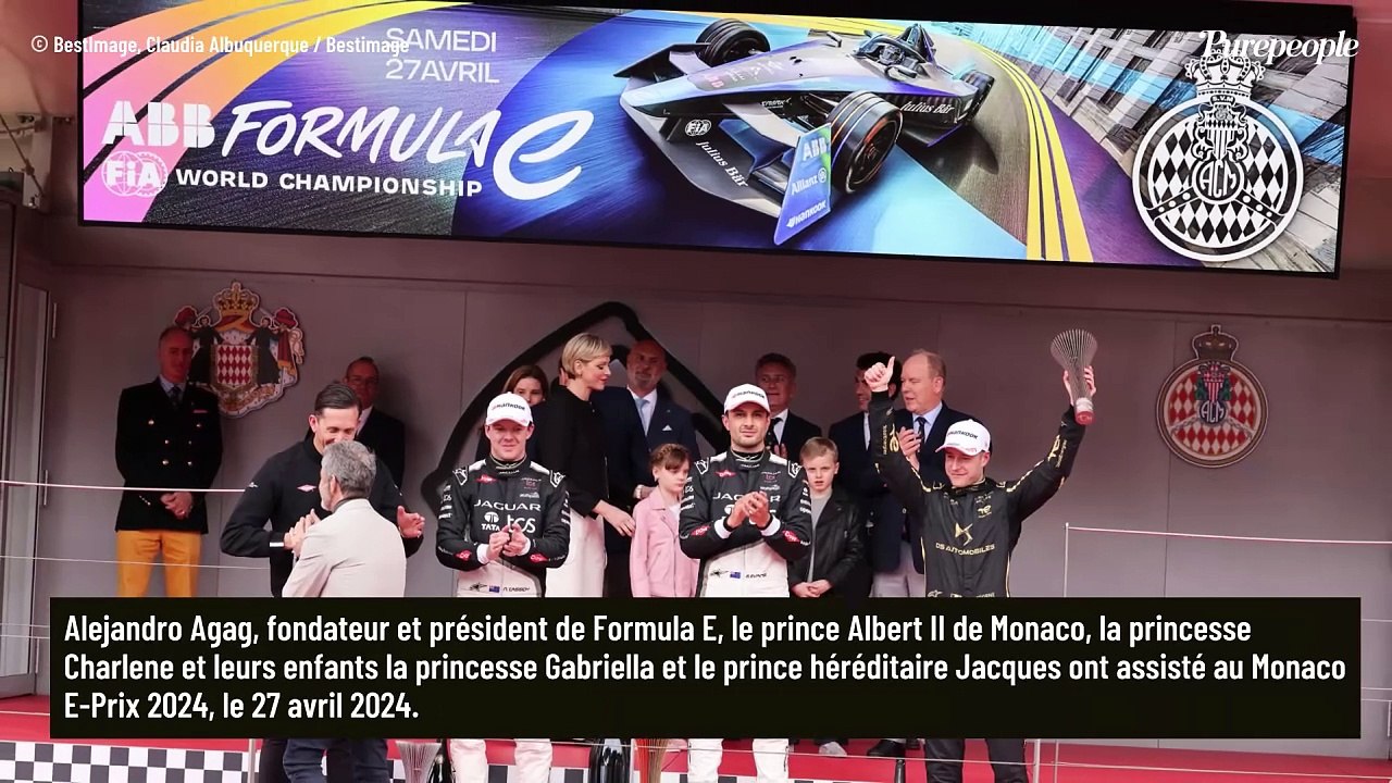 Albert de Monaco et Charlene, guillerette en tribunes de l'E-Prix : elle croise "un colosse d'1m98" avec Jacques et Gabriella