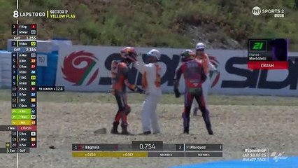 Jack Miller and Franco Morbidelli crash at Jerez