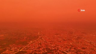 Bolu'da toz taşınımı: Gökyüzü kırmızıya büründü