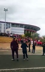 Recibimiento al Ceuta de parte de la afición del Real Murcia