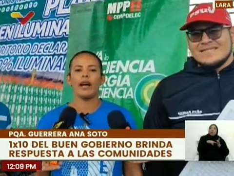 Lara | Sistema 1X10 entregó luminarias en beneficio a 20 sectores de la pqa. Guerrera Ana Soto