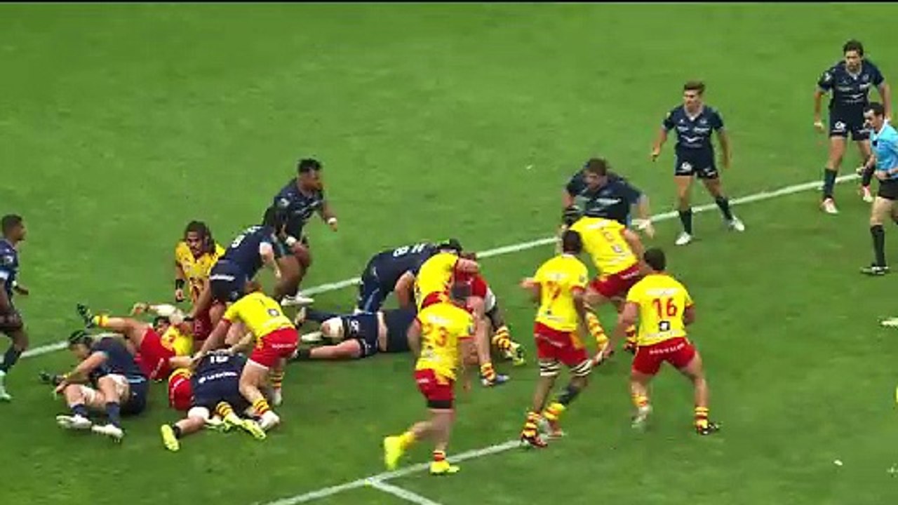 TOP 14 - Essai de Patrick SOBELA (USAP) - Montpellier Hérault Rugby - USA Perpignan