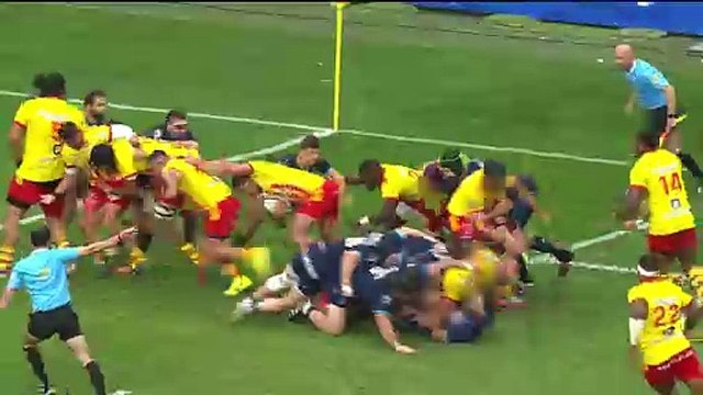 TOP 14 - Essai de Ignacio RUIZ (USAP) - Montpellier Hérault Rugby - USA Perpignan