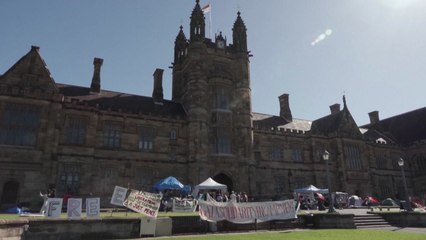 호주 시드니 대학에서도 '팔레스타인 지지' 천막농성 / YTN